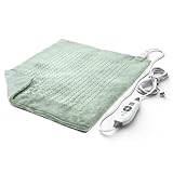 Pure Enrichment WeightedWarmth Extra-Wide Weighted Heating Pad for Cramps, Back, & Shoulder Joint Relief, 3.5 lbs, 6 Heat Settings, Microplush, Machine Washable, 2 Hr Auto Shut-Off, 20"x24" (Jade)