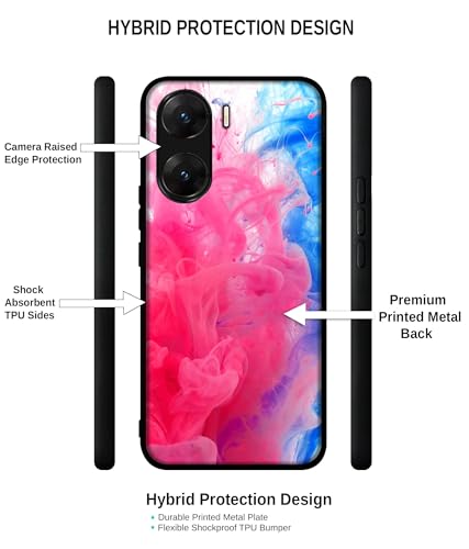 Image of Fractal Paint Design Premium 2D Printed Metal Back Case Cover for Vivo V29E 5G