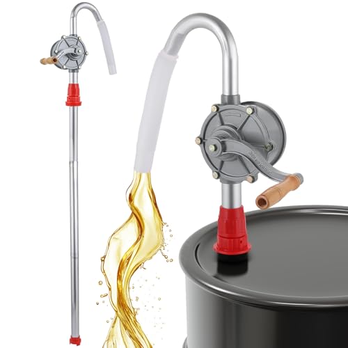 DASBET Oil Barrel Pump Aluminum Rotary Hand Crank Drum Pump