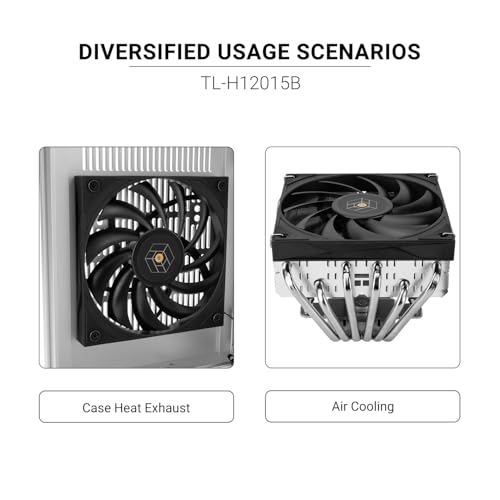 Thermalright TL-H12015B Thin Computer Case Fan-1900RPM, CPU Fan, 15mm Slimline Cooling Fan, 12cm CPU Cooler Fan,Compatible with Desktop Heatsink Cooler and Case - Image 6
