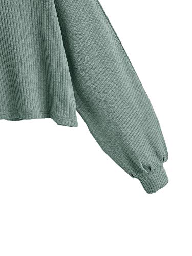 Image of SweatyRocks Women's Crewneck Long Sleeve Knit Crop Top Cropped Sweaters | Casual Raglan Sleeve Loose Lightweight Crop Sweater, Basic Classic, Fall Fashion Winter Clothes