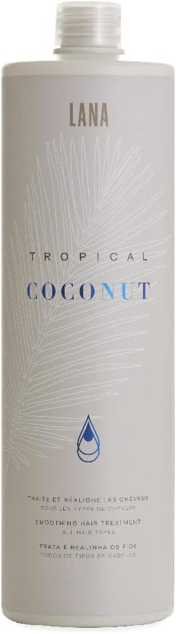 Lana BrasilesTropical Coconut Smoothing Hair Treatment | All Hair Types | Smooth And Natural | (1000 ml / 33.8 fl.oz.)