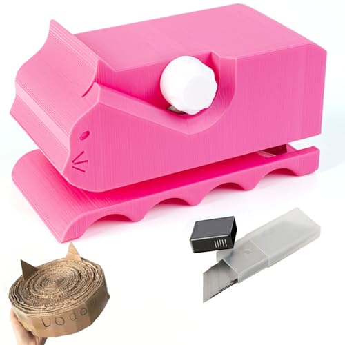 Cardboard Cutter for Cat Scratchers with 10pcs Blade,3D Printed Card Board Cutter Kids DIY Cat Scratchers Cardboard Strip Tool Machine for Cat Lovers