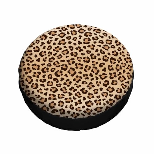 Image of Leopard Print Spare Tire Cover 17 inch Wheel Animal Print Protectors Weatherproof Universal for Trailer Tire Cover Rv SUV Truck Camper Travel Trailer