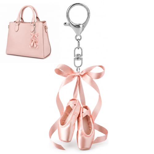 UWJOWP 3D Rucksack anhänger Mini Ballettschuh Schlüsselanhänger Niedlic Klein Spitzenschuh Anhänger Mädchen Für Tanzliebhaber Tänzerinnen Ballerinas Rucksack Tanztaschen,A