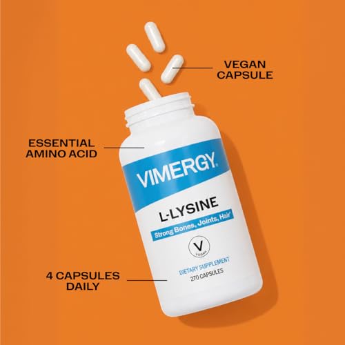 Image of Vimergy L-Lysine, Vegan, Kosher, Non-GMO, 270 Capsules, 67 Servings