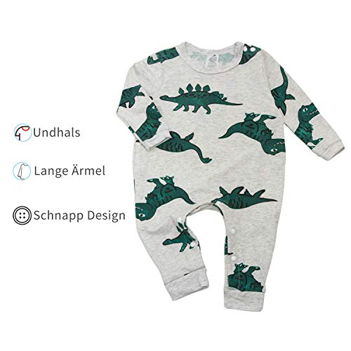 Joyo roy Baby Overall Baby Jungen Kinder Einteiler Alltagskleidung Baumwolle Langarm Jumpsuit Kleinkind Overall Weiche Babykleidung 9 Monate 3er-Pack