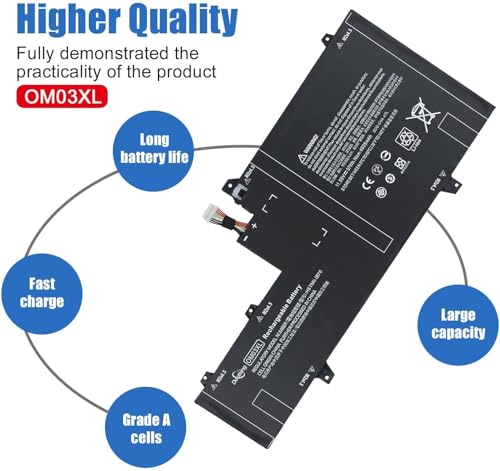 Image of WISTAR OM03XL Laptop Battery Compatible for HP EliteBook x360 1030 G2 Series Notebook HSTNN-IB7O 863167-1B1 863280-855 863167-171 HSN-I04C HSTNN-IB70 OMO3XL OM03057XL BATTERYS