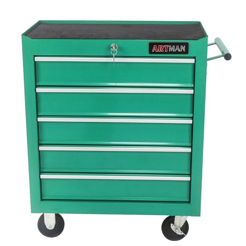 GOWE 5 Drawers Multifunctional Tool CART with Wheels-Green