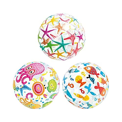 Bolas de piscina de playa, 1 pelota de playa con patrón de dibujos animados, pelota de playa, polo de agua, juguetes inflables al aire libre para niños (color al azar) Cover
