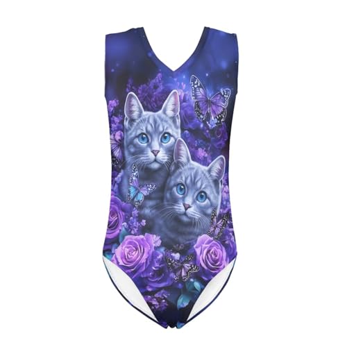 Image of Girls Bathing Suit Size 3-14 Swimsuits for Girls One-Piece Swimwear Summer V-Neck Sleeveless