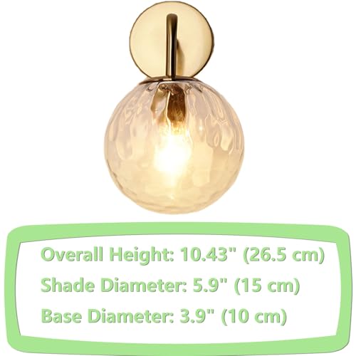 Luz de acento y aplique de pared con globo ámbar para pasillos oscuros 7