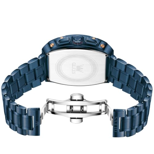 Image of OLEVS Men Watches Square Business Dress Diamond Analog Quartz Date Luxury Watch for Men Casual Stainless Steel Waterproof Luminous Wrist Watch