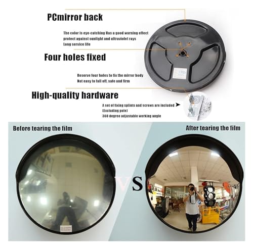 Miroir de circulation convexe extérieur 80cm avec support mural