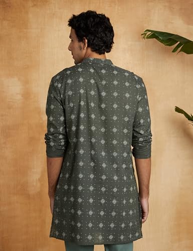 Image of Amazon Brand - Symbol Men's 100% Cotton Everyday Mid Length Casual Kurta - Regular Fit (Available in Plus Sizes)