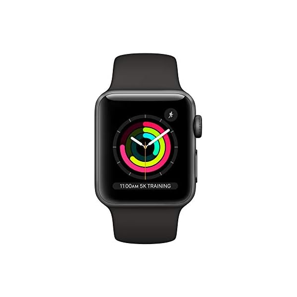 Apple Watch Series 3 [GPS 38mm] Smart Watch w/Space Gray Aluminum Case & Black Sport Band. Fitness & Activity Tracker, Heart Rate Monitor, Retina Display, Water Resistant