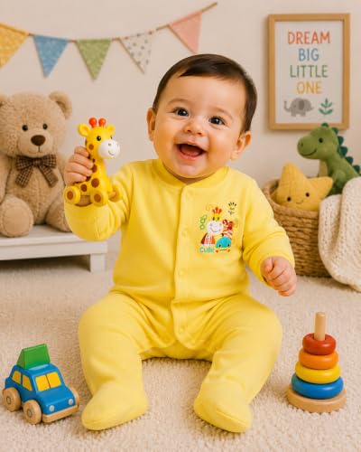 Image of EIO 100% Cotton Rompers Sleepsuits Jumpsuit Night Suits for Infants Newborn Baby Boys & Girls