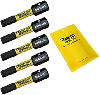 5 x SabreCut SCRH432_5 32mm H4 Hex Magnetic Impact Screwdriver Driver Bits Set Single Ended Heavy Duty Compatible with Dewalt Milwaukee Bosch Makita and Others