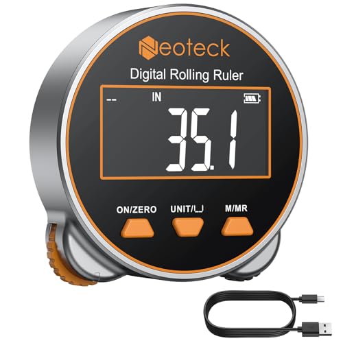 Neoteck Digital Tape Measure 656Ft, Rechargeable Electronic Rolling Ruler with LCD Display,Measures Curve,Diameter&Flat Surface,Portable Rolling Wheel Tape Measurefor DIY,Woodworking,Home Renovation
