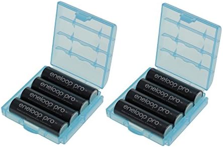 8er Pack Eneloop XX Pro Mignon Typ AA Akkus 2550 mAh (powered by eneloop Technology) HR-3UWXB (mind. 2450mAh) mit 2x hochwertigen Akkuboxen der Firma HEIBA Electronics