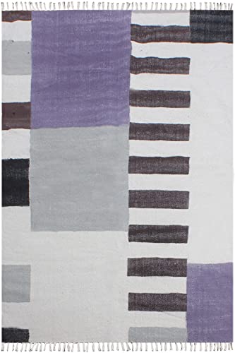 Tapis coton fait main multicolore dhurrie pour maison chaleureuse - 2