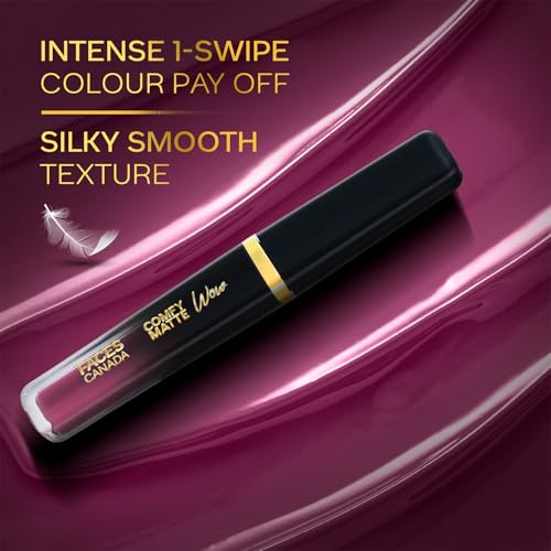 Image of FACES CANADA Comfy Matte Wow Liquid Lipstick - Orchid Opulence 10 (Plum) 3.8ml | One Swipe Application | Highly Pigmented | Comfortable Wear | Glides Smoothly | Long Lasting | Transferproof