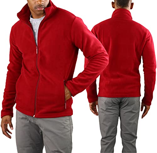 ToBeInStyle Men's Zip Up Long Sleeve High Collar Polar Fleece Jacket2