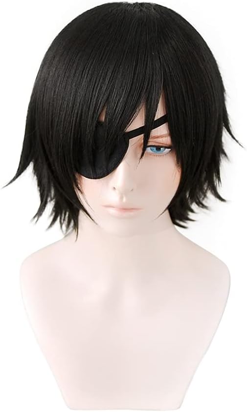 magic acgnBlack fluffy short hair Cosplay Anime Wig Costume Character Wig