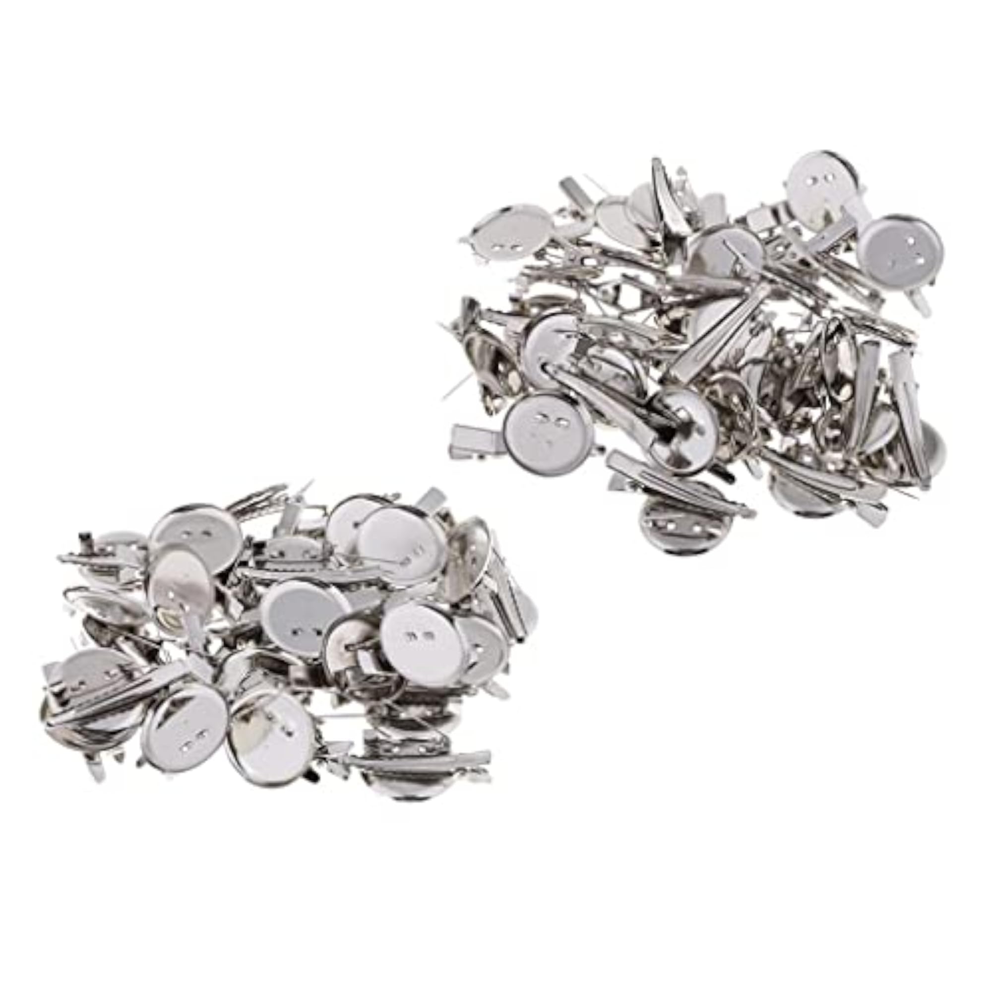 60 Pieces Round Brooch Base Hair Clips Cabochon Blank Tray