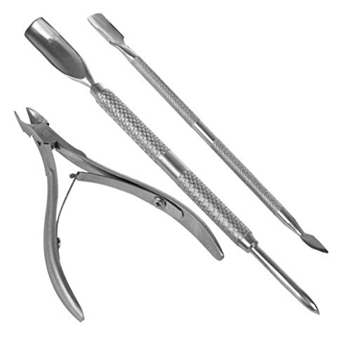Cuticle Trimmer， for Dead Skin Manicure Tools Nail File and Nail Clippers Stainless Steel Cuticle Remover Manicure Tools 3 pcs，Beauty Tool Perfect for Fingernails and Toenails