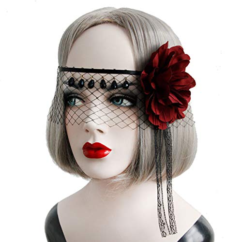 HERRA Masquerade Mask for Women, Veil Lace Masks Eye Mask Venetian Party Prom Ball Mask.