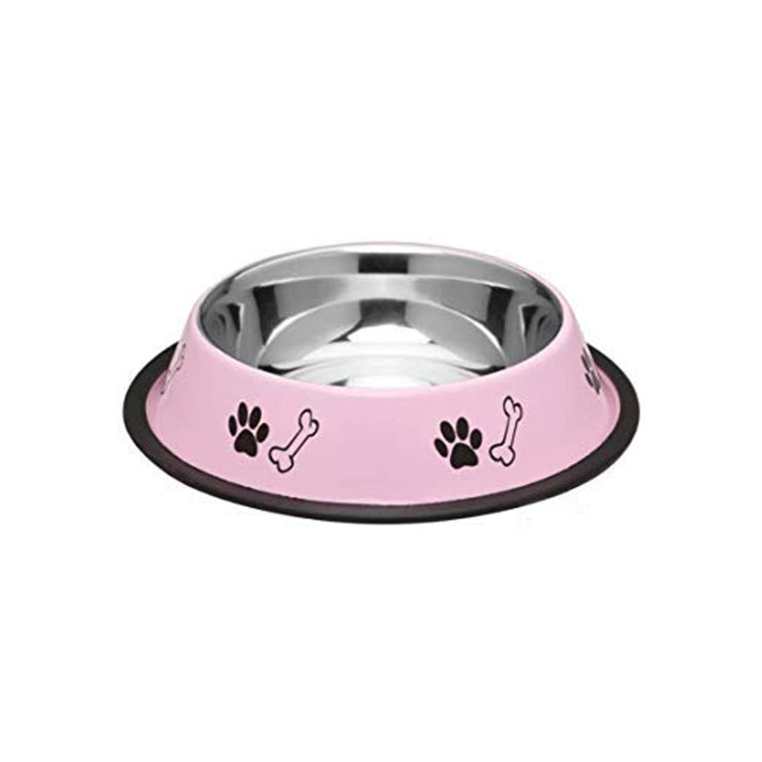 PetCeptual Stainless Steel Paw & Bone Printed Food And Water Feeding Bowl For Small Dogs & Puppies With Anti Skid Rubber-Pink,?0.5 cm,H_0.4 cm,W_1 cm (B094V4WR2R) Amazon Price History, Amazon Price Tracker