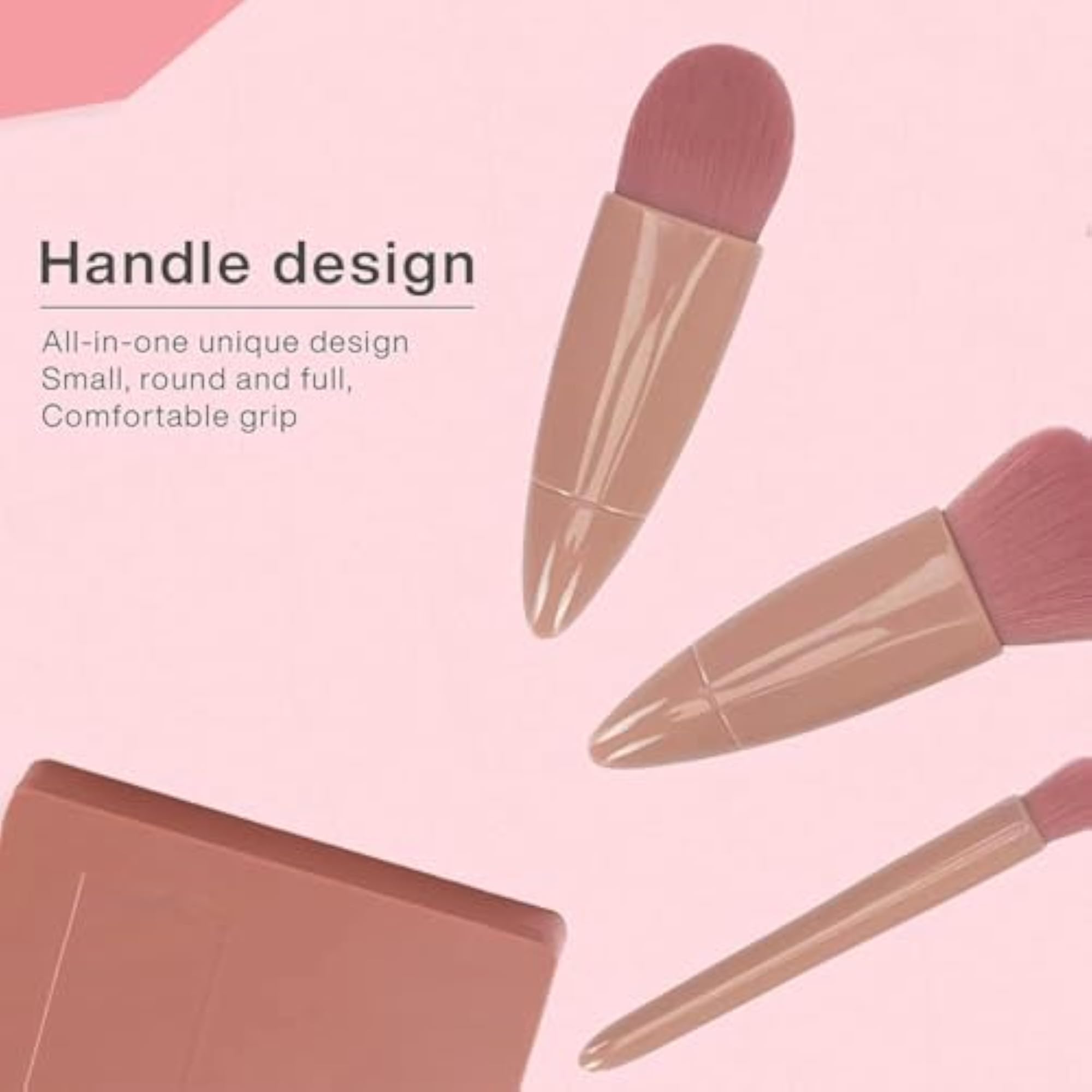 Professional 5 in 1 Mini Makeup Brush Kit with Mirror