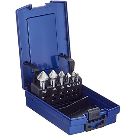 Bohrcraft Countersink Set HSS-G in ABS Box KS6 K Set 6 Pieces, Diameter 6.3 – 20.5 mm, 17001330006 Cover