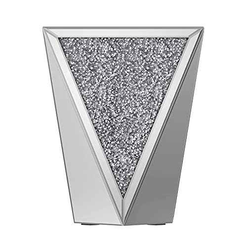 Enene Mirrored End Table Diamond Setting Side Table Pedestal Stand For Hallway, Living Room, Corner, Bedroom, Sofa #TOP7