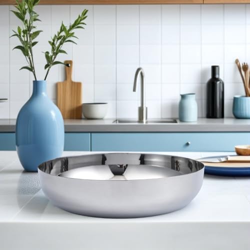 CALLARON 75oz Stainless Steel Mixing Bowls - 9.4 inch Large Metal Serving Bowl, Non-Slip Silver Decorative Bowl for Salad, Pasta, Soup, Fruit, Dishwasher Safe by CALLARON - Used condition - Image 8