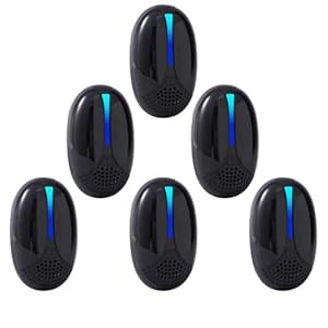 2026 Upgraded Ultrasonic Repeller Insect Indoor, Mouse Traps Repellent Insert Plug in, Pest Control Ant,Roach,Rodent, Mouse, Bugs, Mosquito, Spider, for Home, Office, Warehouse 6 Packs, Black