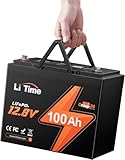 LiTime 12V 100Ah LiFePO4 Lithium Battery, Max. 15000 Deep Cycles, BCI Group 24 with 100A BMS, Leisure Battery 12V for Caravans, RV, Tourer, Trailer, Off Grid