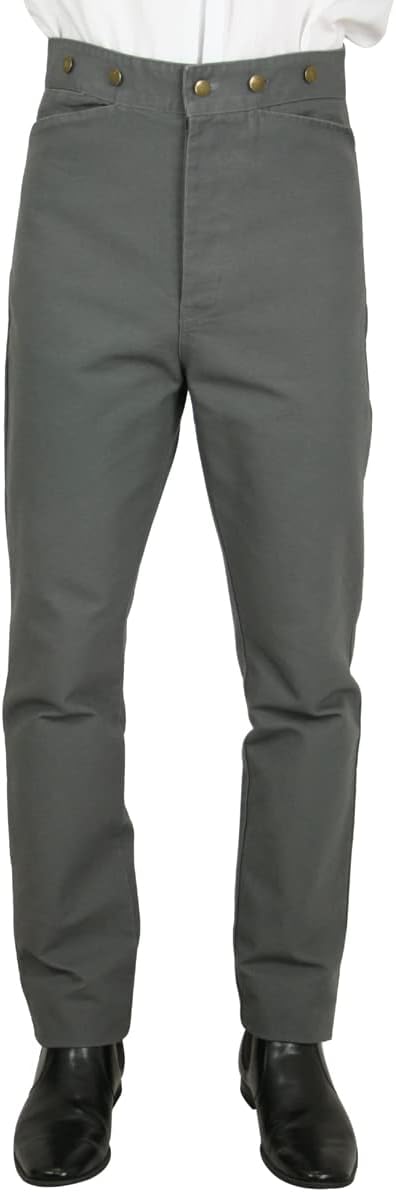 Men’s Steampunk Pants & Trousers Historical Emporium Mens High Waist Classic Canvas Work Trousers  AT vintagedancer.com