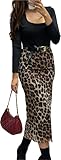 faldas leopardo stradivarius AJUSTE PERFECTO: Diseño entallado que realza la silueta femenina, con largo midi hasta media pierna