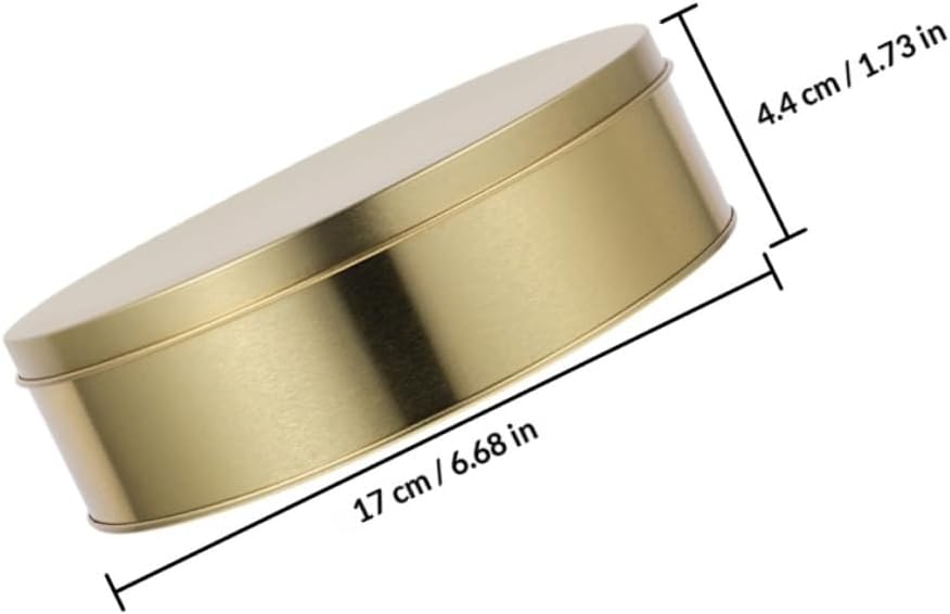 Milisten 4pcs round Christmas Biscuit Tin Containers with Lids, Metal Cookie Jars for Holiday Candy and Snack Storage, Refillable Decorative Golden Treat Boxes for Kitchen and Xmas