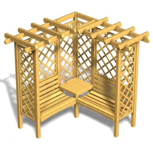 J-Class Milton – Eckpergola aus imprägniertem Holz – mit 2 Bänken und...