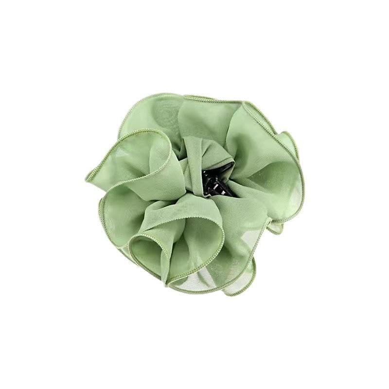 Image of El Regalo 1pc Bohemian Large Flower Hair Claw Clip for Women & Girls - Elegant Multi-Layer Floral Shark Clip, Strong Grip Updo Accessory for Festive, Wedding, Party & Regular Use (Green)