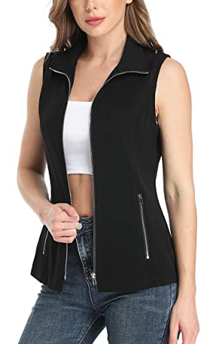 MISS MOLY Women's Lightweight Vest Casual Zip Up Utility Vest Hiking Golf Sleeveless Jackets with Pockets3