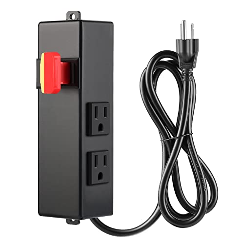 Ortis 125V Multi-Purpose Router Table Switch with 2 Outlets, Perfect for Any Router Table, Easy Installation