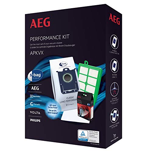 AEG APKVX s-Bag Advantage Set: 4x GR 201S Plus S-Filter AEF 12, Motor Filter AEF 54, S-Fresh Fragrance, Suitable for APF 61, VX 6-2, FC 8371 Black
