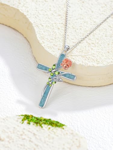 Birthstone Butterfly Cross Necklace 925 Sterling Silver Butterfly Jewelry Gifts for Women4