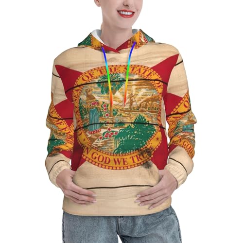 Sweat à capuche drapeau Floride ajusté : finis les pulls d'automne sans forme pour femme