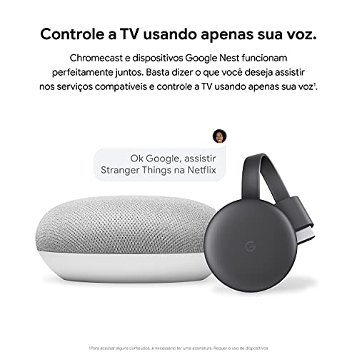 Google Chromecast 3 - Transmita seu conteúdo de onde e quando quiser | Streaming em Full HD