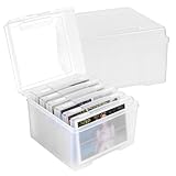 KEILEOHO 2 Stück Foto Aufbewahrungsbox mit 12 innere Fotohalter, Fotobox Kunststoff für 13 x 18cm Fotos, Transparent Foto Organizer Box für Saatgut, Karten, Aufkleber, Bastelzeug